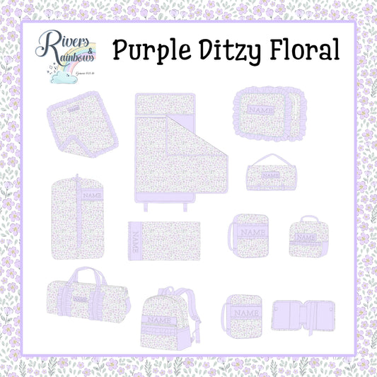 PO 3- Purple Ditzy Floral Luggage